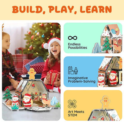 🎄Magnetic Gingerbread House Building Set