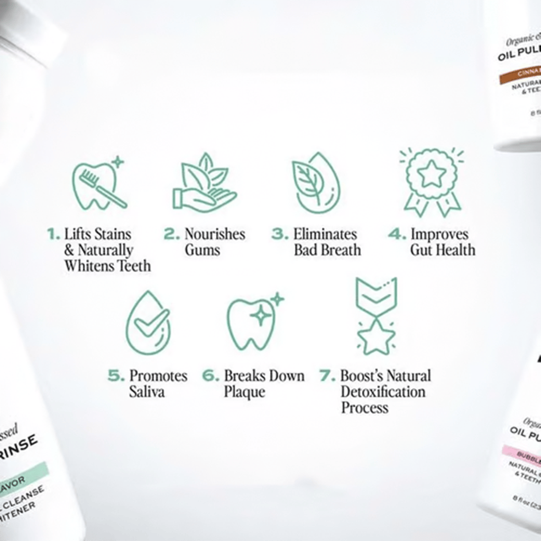 Spearmint Oil Pulling Rinse —Natural Oral Cleanse & Teeth Whitener