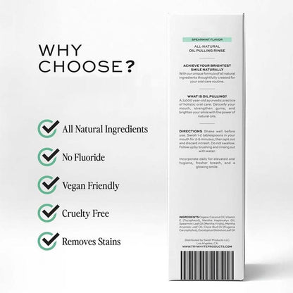 Spearmint Oil Pulling Rinse —Natural Oral Cleanse & Teeth Whitener