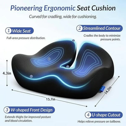 Ergonomic Memory Foam Seat Cushion