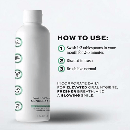 Spearmint Oil Pulling Rinse —Natural Oral Cleanse & Teeth Whitener