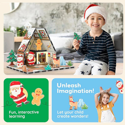 🎄Magnetic Gingerbread House Building Set