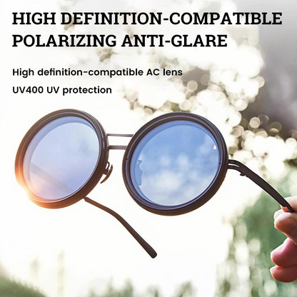 Adjustable Tint Rounded Polarized Lenses Retro Sunglasses