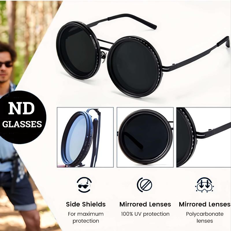 Adjustable Tint Rounded Polarized Lenses Retro Sunglasses