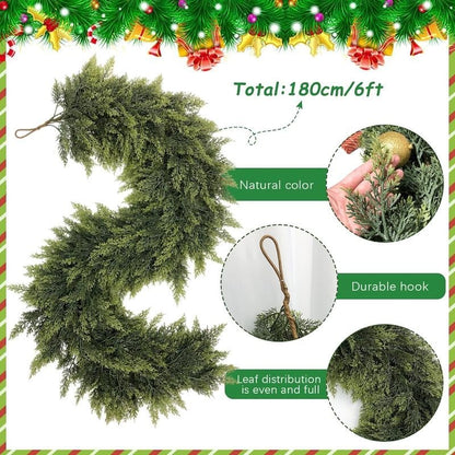 🎄6 FT Artificial Cedar Garland