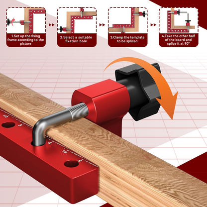 Pro-Grade 90° Positioning Squares & Clamping Kit for Woodworking