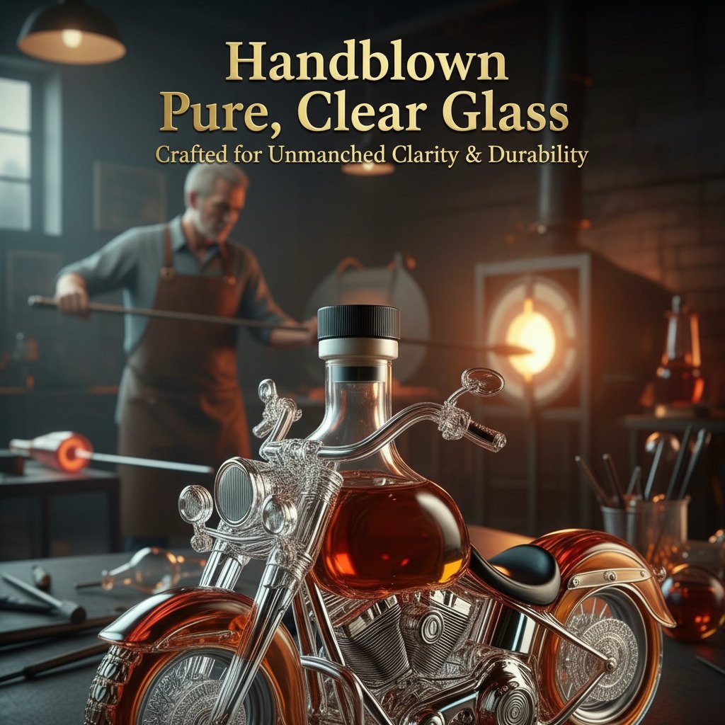 Glass Bike Whiskey Decanter For Home Bar
