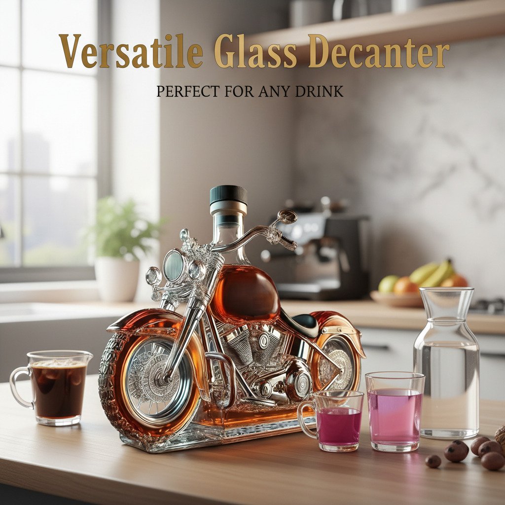 Glass Bike Whiskey Decanter For Home Bar
