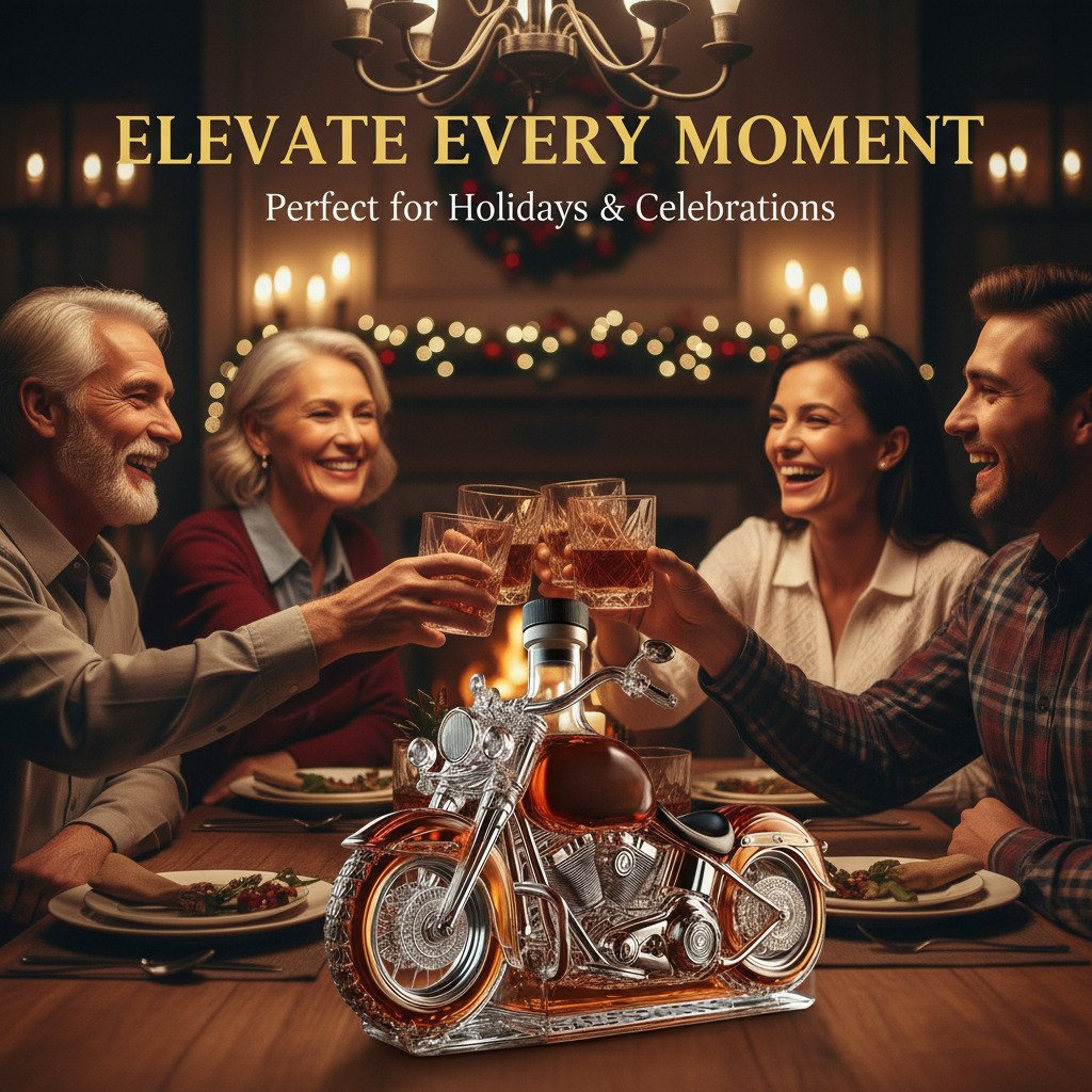 Glass Bike Whiskey Decanter For Home Bar